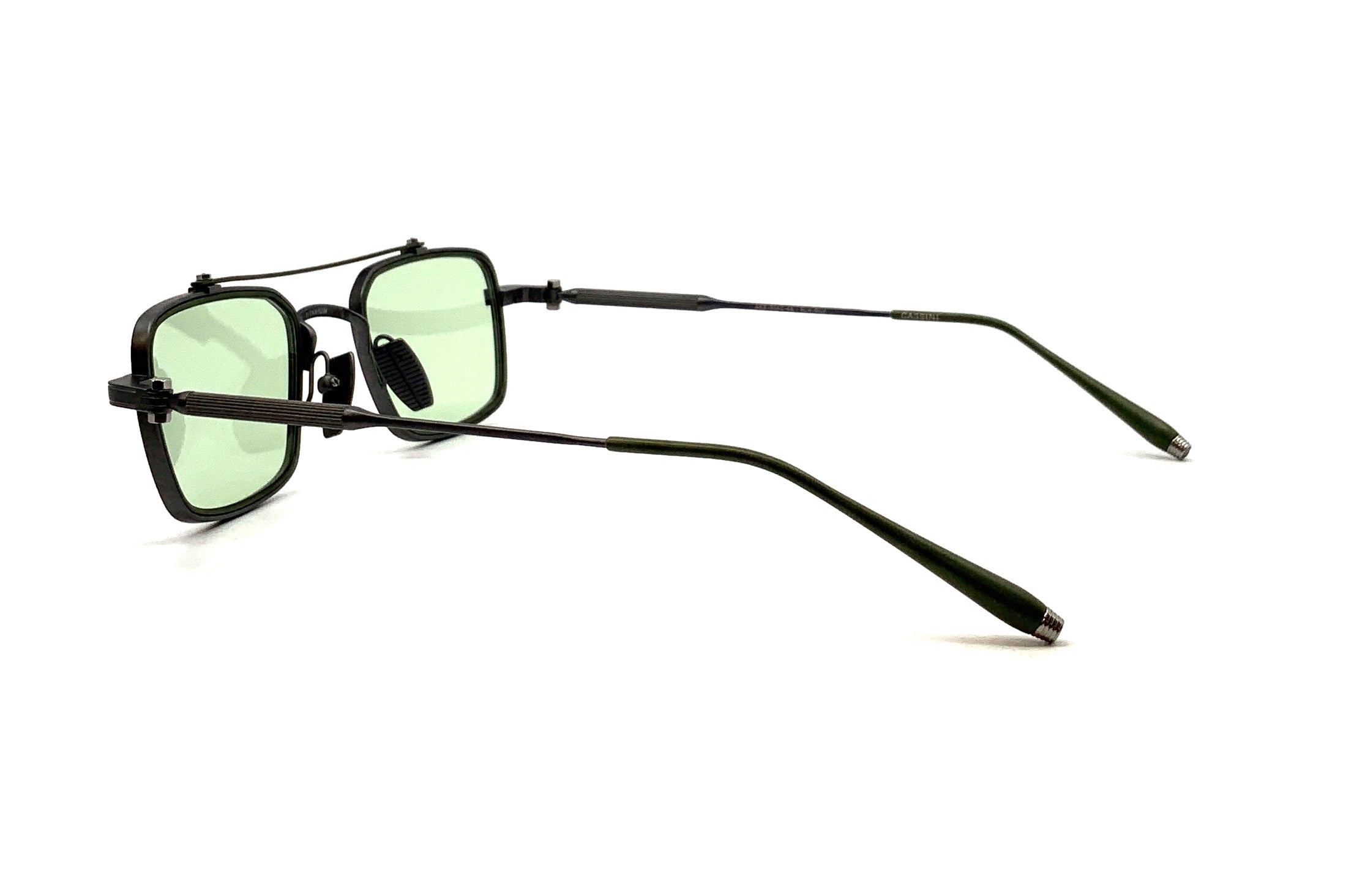 Akoni Cassini RX Sunglasses - Black Iron/Matte Olive Frame - UV Protection Polarized Lenses for Driving, Outdoor Sports & Fashion