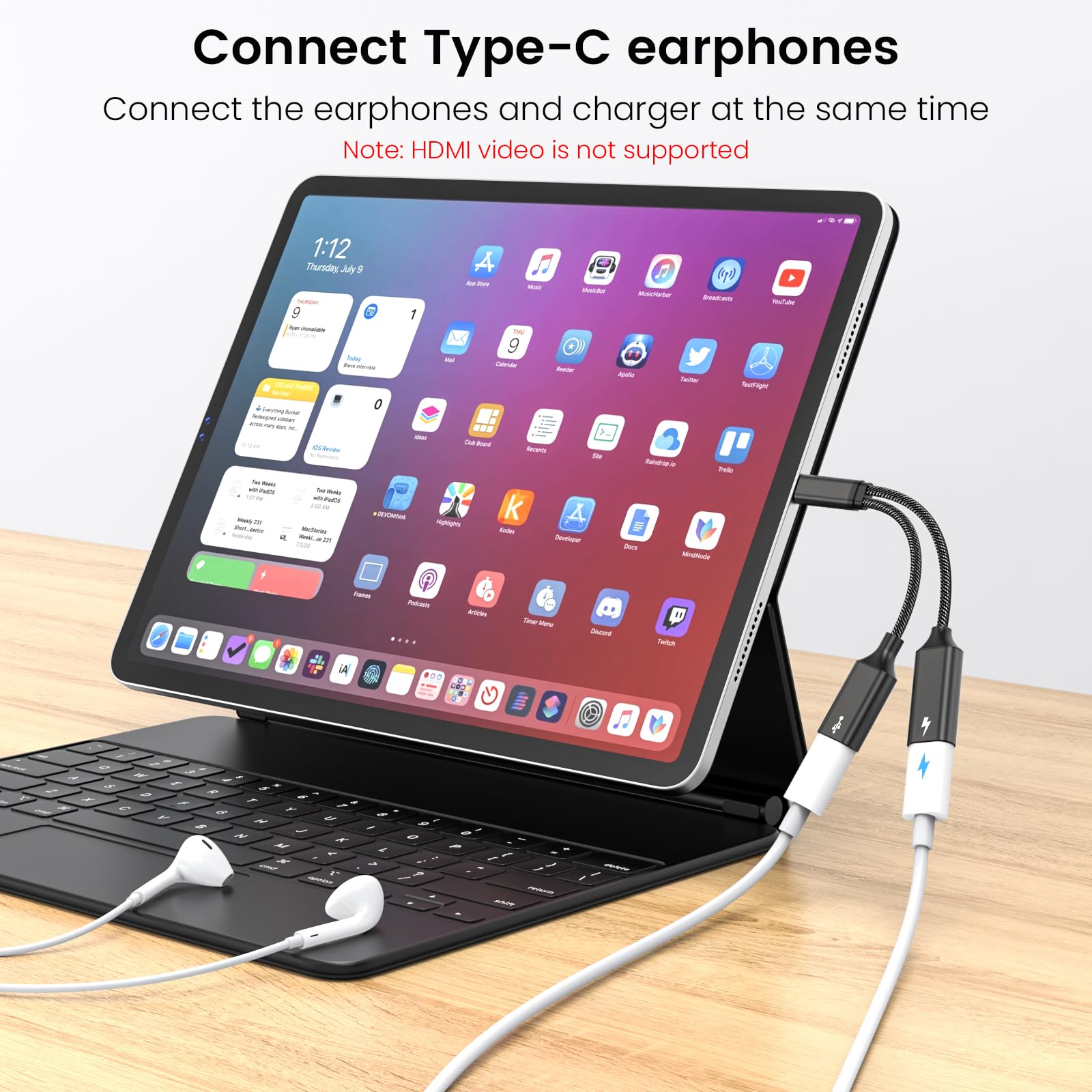 USB C Splitter Cable - USB C Male to 2 USB C Female Adapter - Dual Port USB C Hub for Charging & Data Transfer - Compatible with MacBook, Xbox One, PS5, Laptop - Perfect for Gaming, Work & Multi-Device Charging