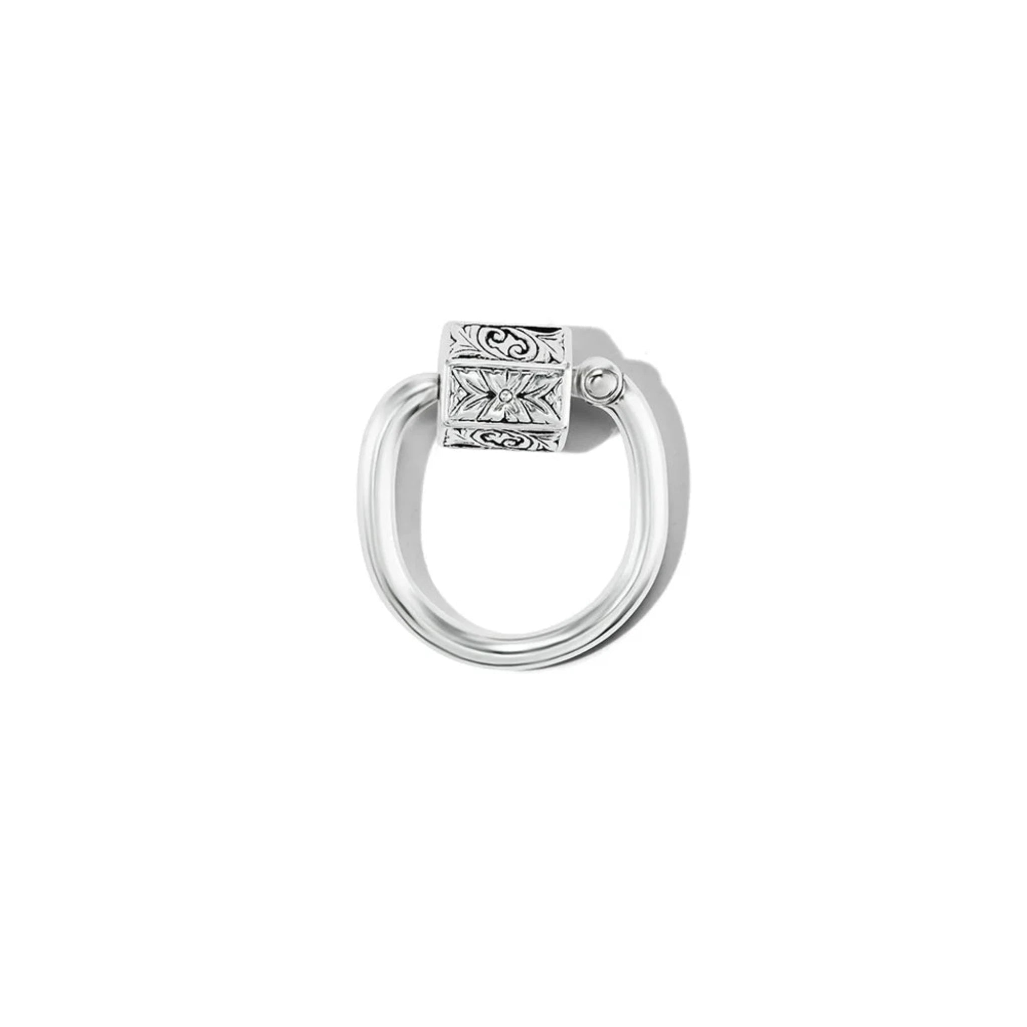 Marla Aaron Sterling Silver Embossed Chubby Trundle Lock Ring - Elegant Jewelry for Women, Perfect for Everyday Wear & Special Occasions