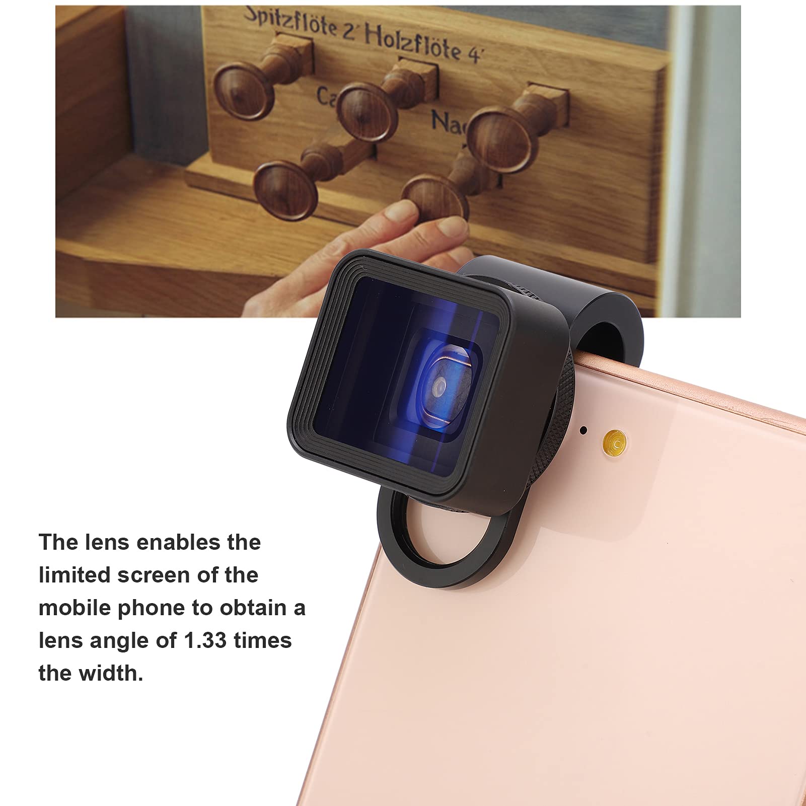 1.33X Anamorphic Lens for iPhone & Android - Universal Wide Screen Filmmaking Lens for Cinematic Video Creation - Perfect for Vlogging, Travel Videos and Professional Mobile Filmmaking