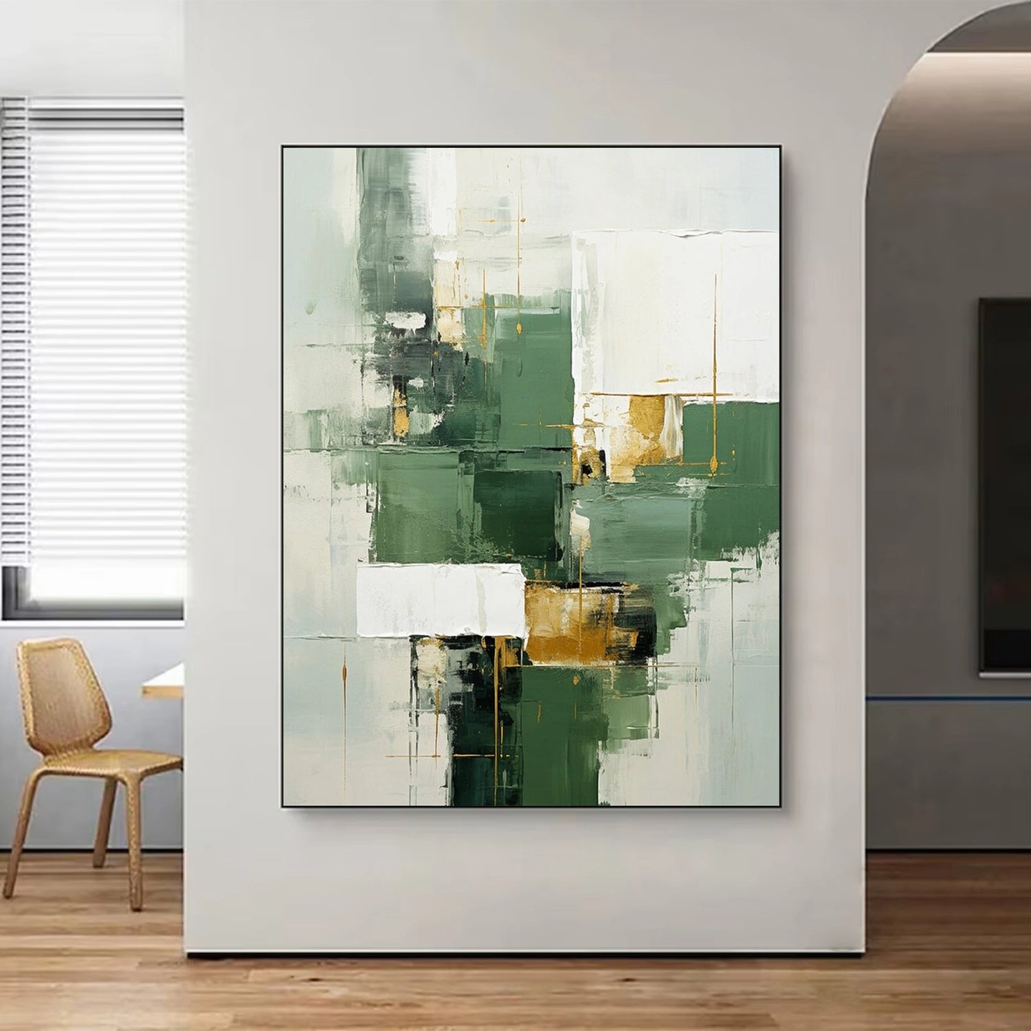 Blue & Green Abstract Wall Art Print #BG105 - Modern Canvas Painting for Living Room, Bedroom & Office Decor