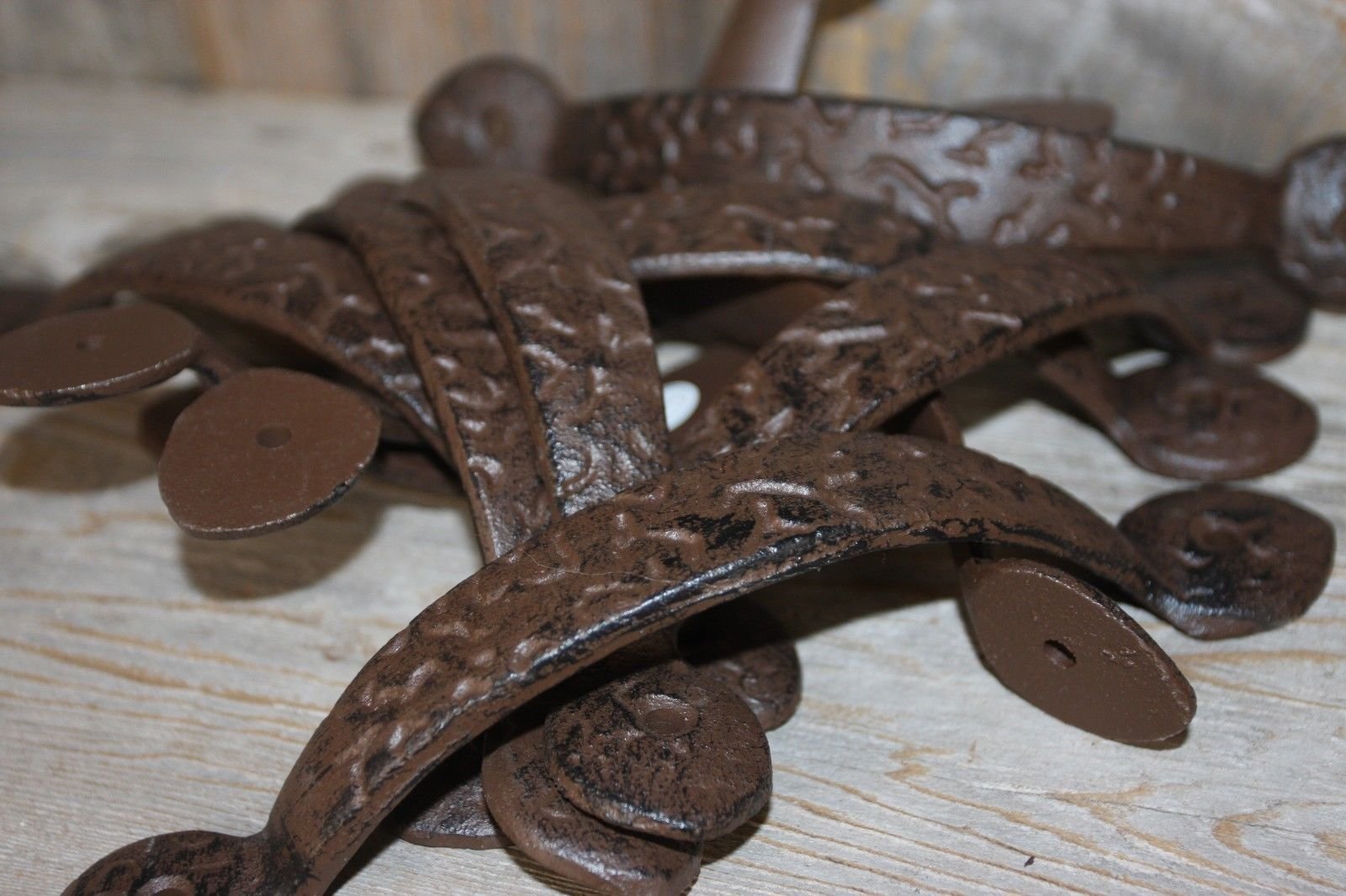 Rustic Hammered Cast Iron Cabinet Pulls - 8 1/8