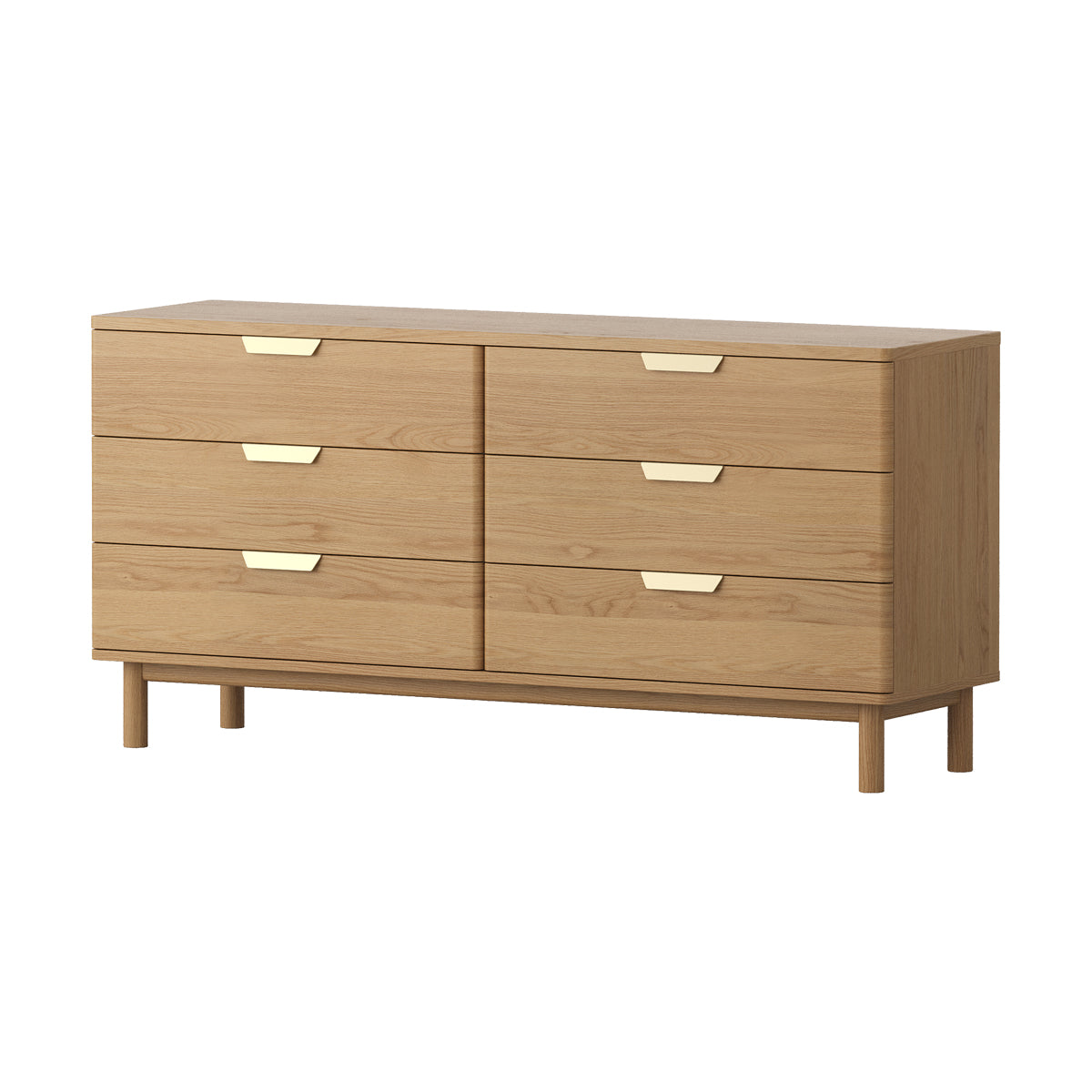 Brooks 6-Drawer Wooden Dresser for Bedroom - Modern Storage Chest with Smooth Gliding Drawers - Perfect for Clothes, Linens & Home Organization