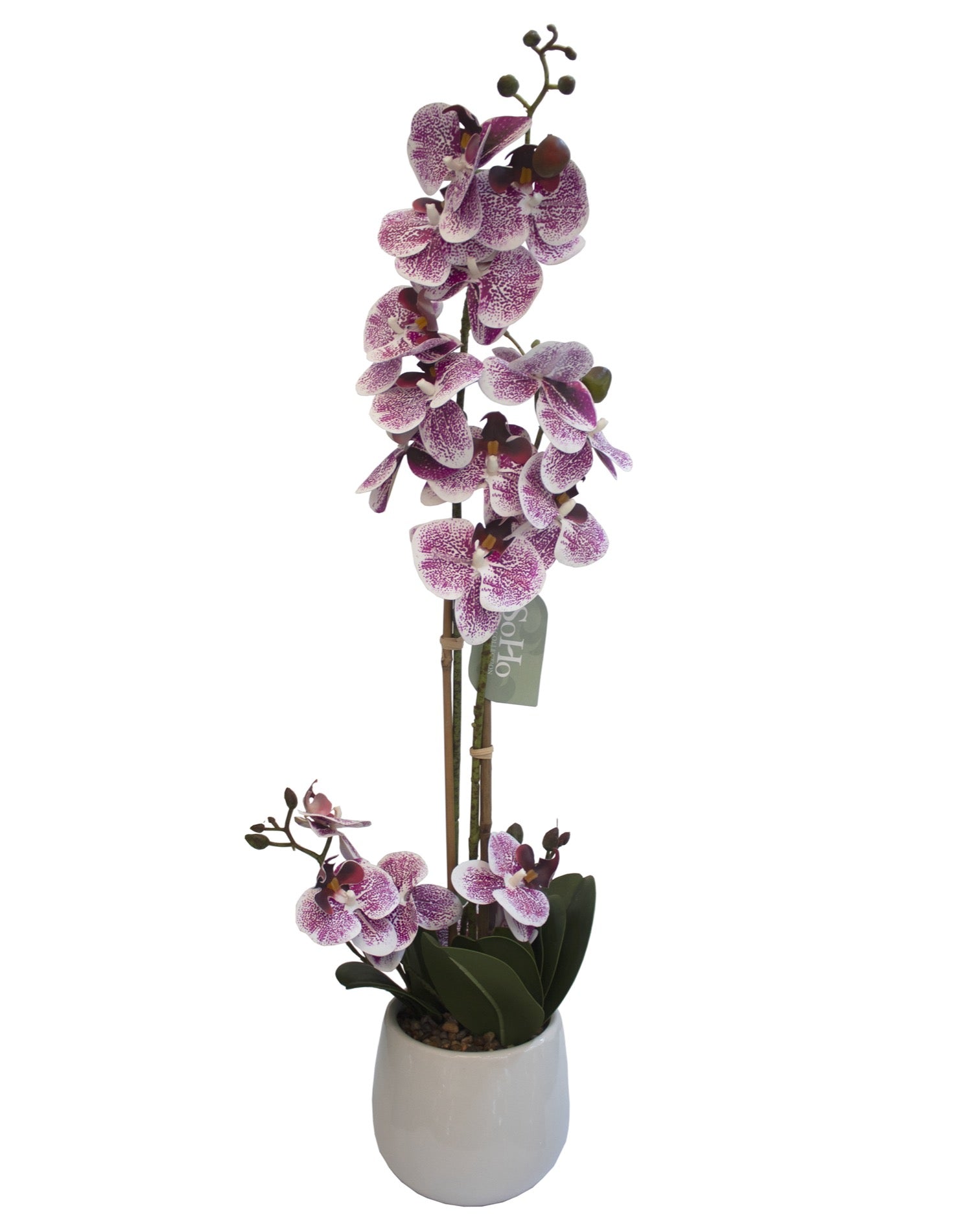 4 Stems 17 Flowers Artificial Orchid Floral Arrangement - Perfect for Home Decor, Wedding Centerpieces & Office Table Decorations