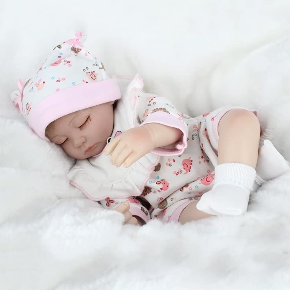 18 Inch Realistic Reborn Baby Doll - Lifelike Sleeping Girl Doll with Cloth Body & Vinyl/Silicone Limbs for 3+ Year Olds | Perfect for Pretend Play, Gift Giving & Collecting