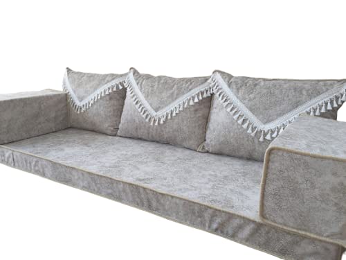 Arabic Floor Seating Sofa - Traditional Majlis Couch & Jalsa Loveseat | Oriental Style Sectional Sofa for Home Decor, Living Room & Cultural Gatherings