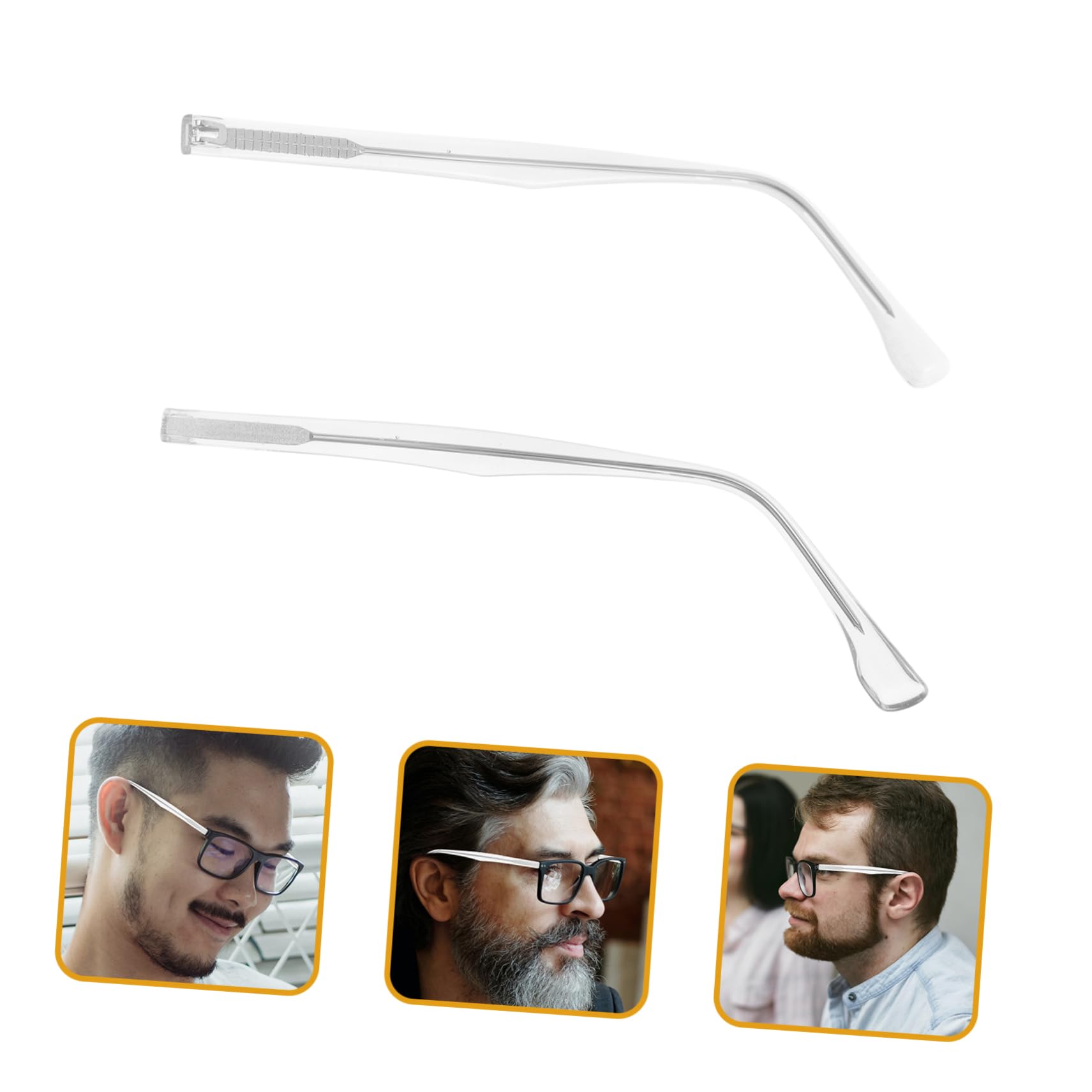 KOMBIUDA Universal Glasses Repair Kit - 1 Pair Replacement Temple Arms with Double Teeth for Eyeglasses, Metal & Resin Frame Accessories - Perfect for Broken Glasses Repair at Home, Office, or Travel