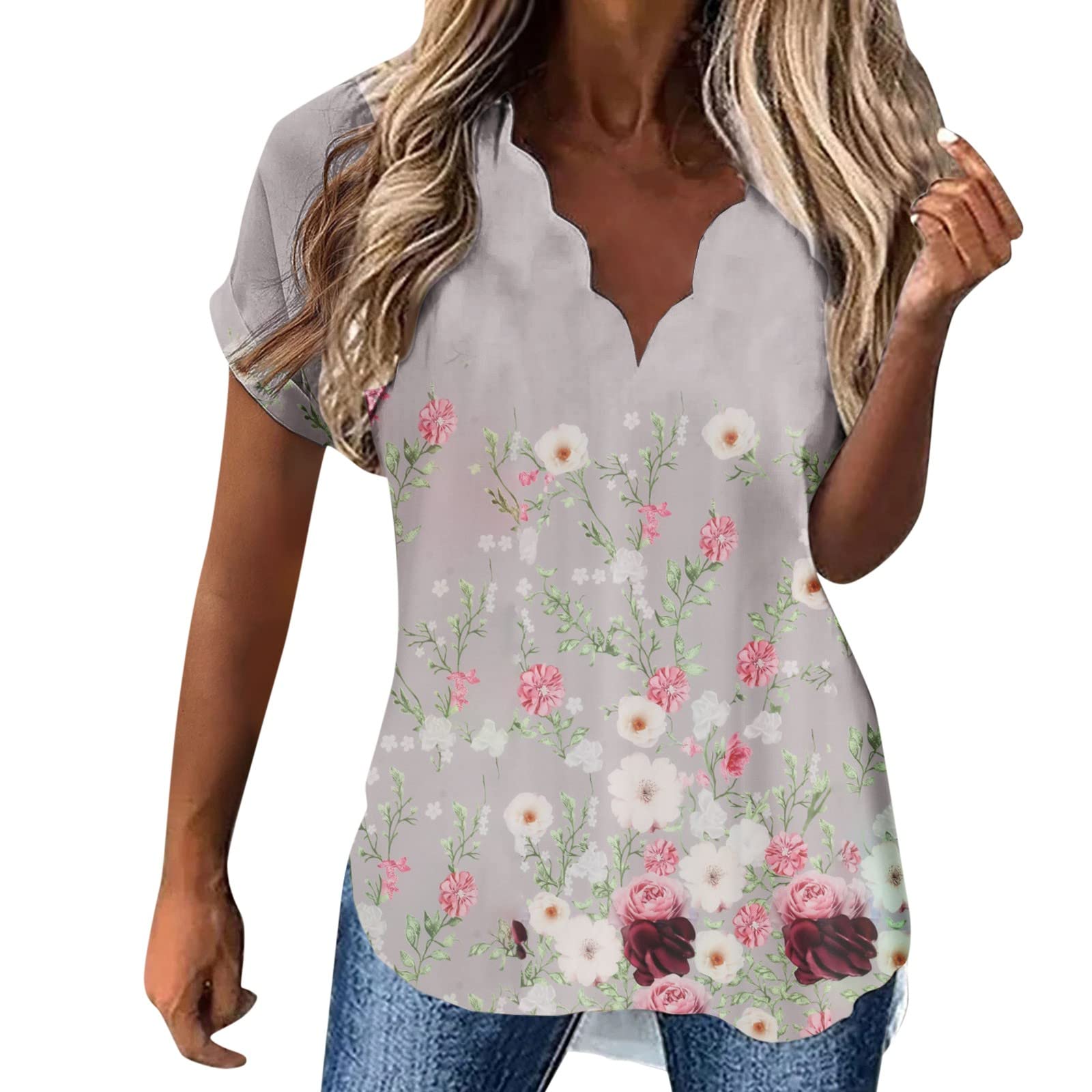 UOKNICE Women's Vintage Long Sleeve Printed T-Shirt - Dressy Casual Turn Down Collar Blouse for Spring & Fall | Perfect for Office Wear, Date Night & Weekend Outfits