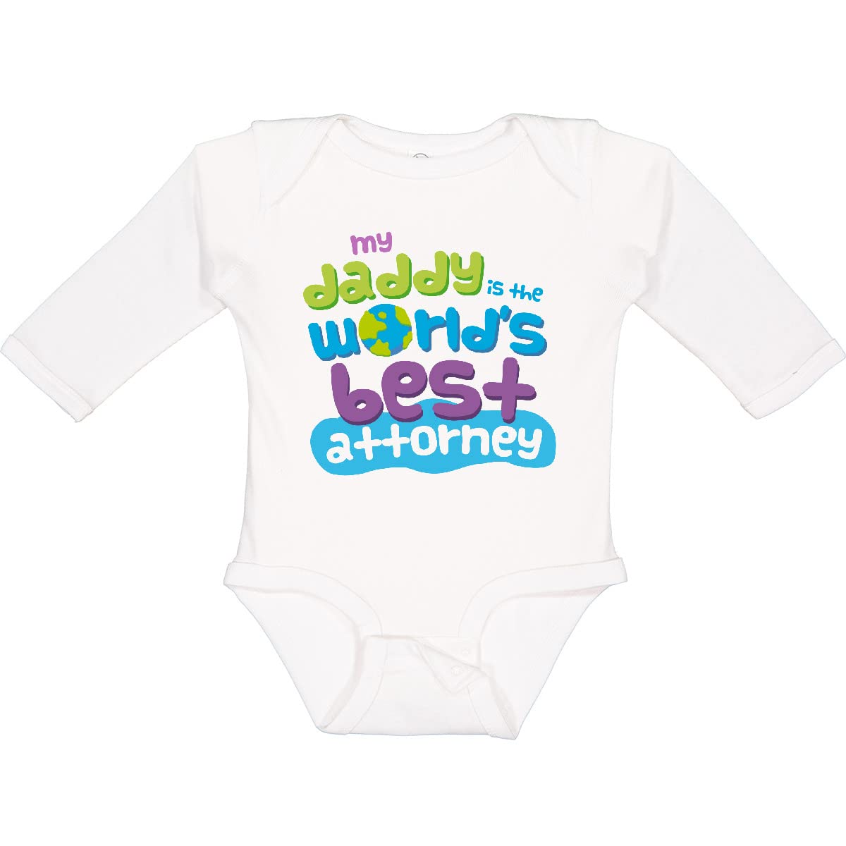 Inktastic Attorney Dad Lawyer Gift - Long Sleeve Baby Bodysuit for Newborns & Infants - Perfect for Court Visits, Law Office Events & Father's Day Celebrations