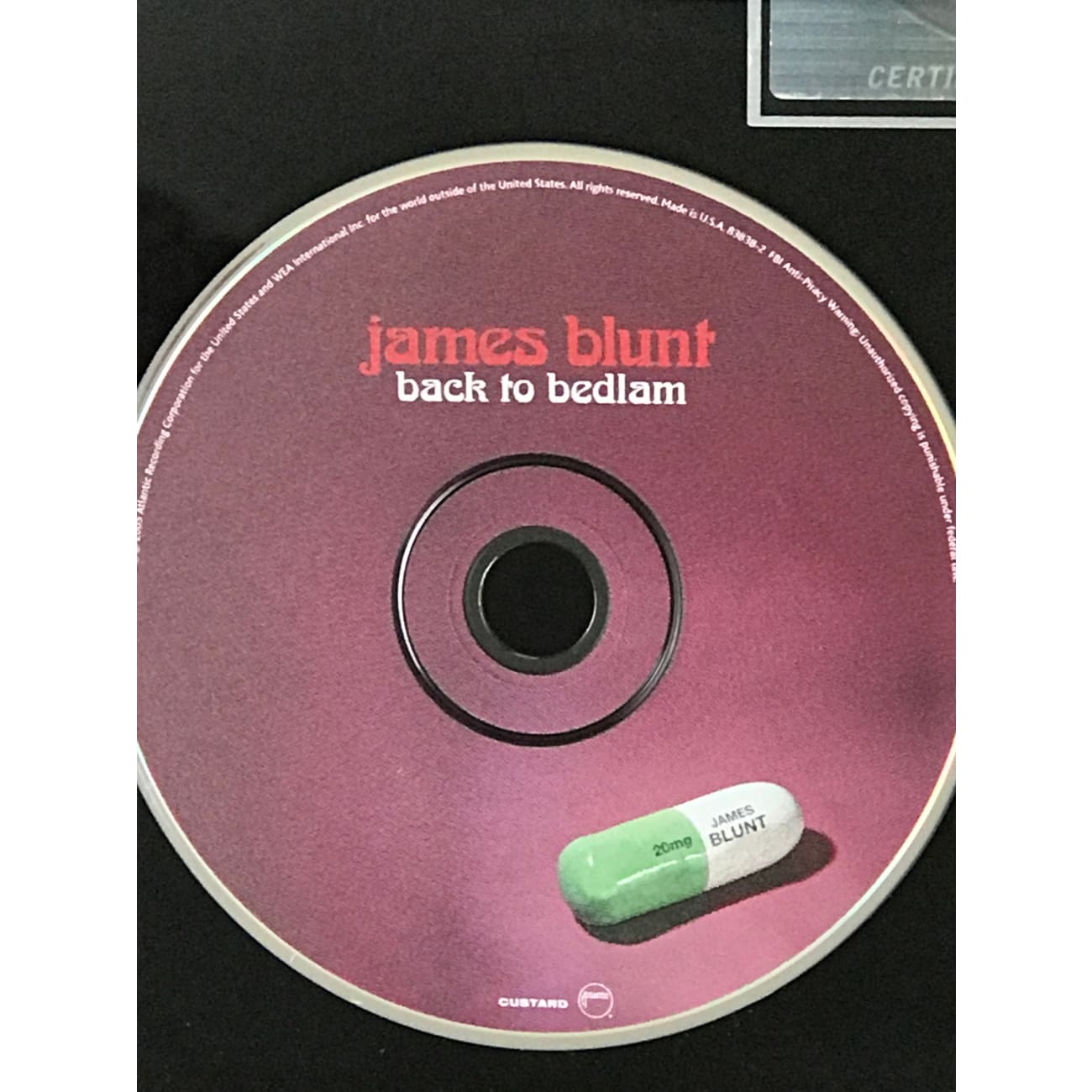 James Blunt Back To Bedlam RIAA Platinum Album Award - Certified Platinum Music CD - Perfect for Home Listening, Car Rides & Gift Giving