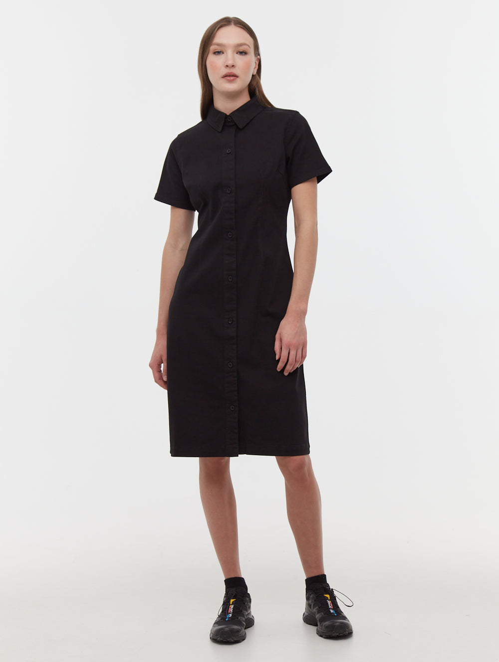 Deana Women's Short Sleeve Shirt Dress - Casual Summer Flowy Tunic Dress with Pockets | Perfect for Beach, Office & Everyday Wear