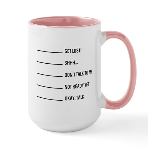 White/Pink Inside - Okay Talk Large Mug