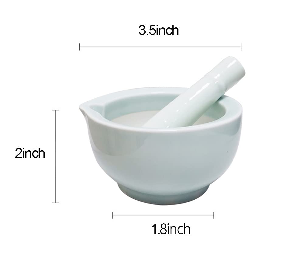 123Arts 3.5-Inch Ceramic Mortar and Pestle Set - Colorful Pill Crusher & Spice Grinder for Kitchen, Pharmacy, and Herbal Use | Perfect for Grinding Spices, Crushing Pills, and Mixing Herbs