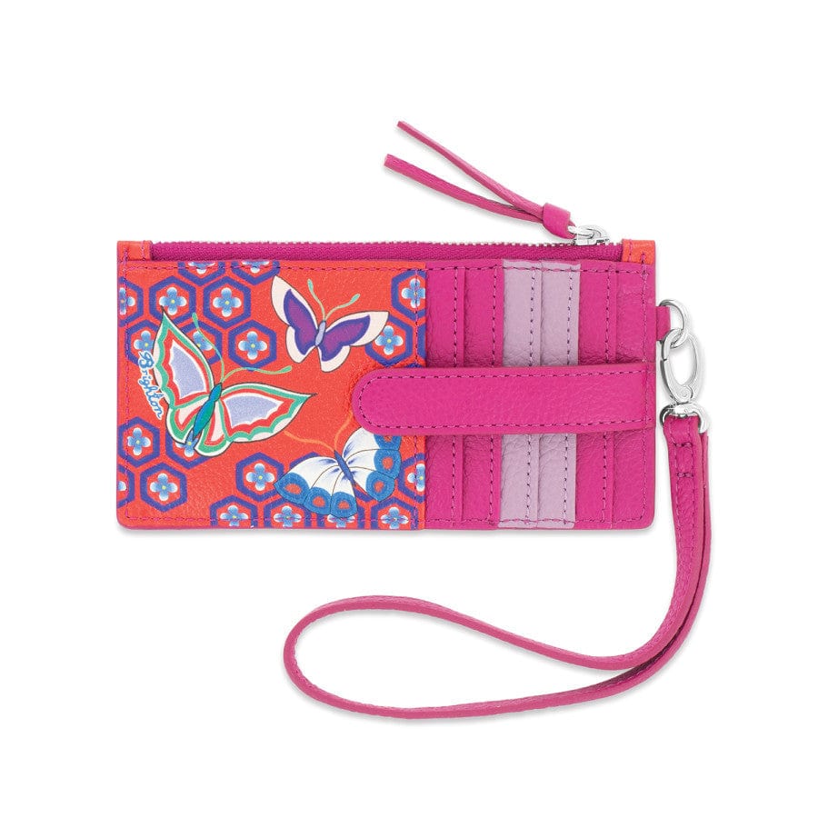 Kyoto In Bloom Floral Print Card Holder Wallet - Stylish & Compact for Everyday Use, Travel, and Gift Giving