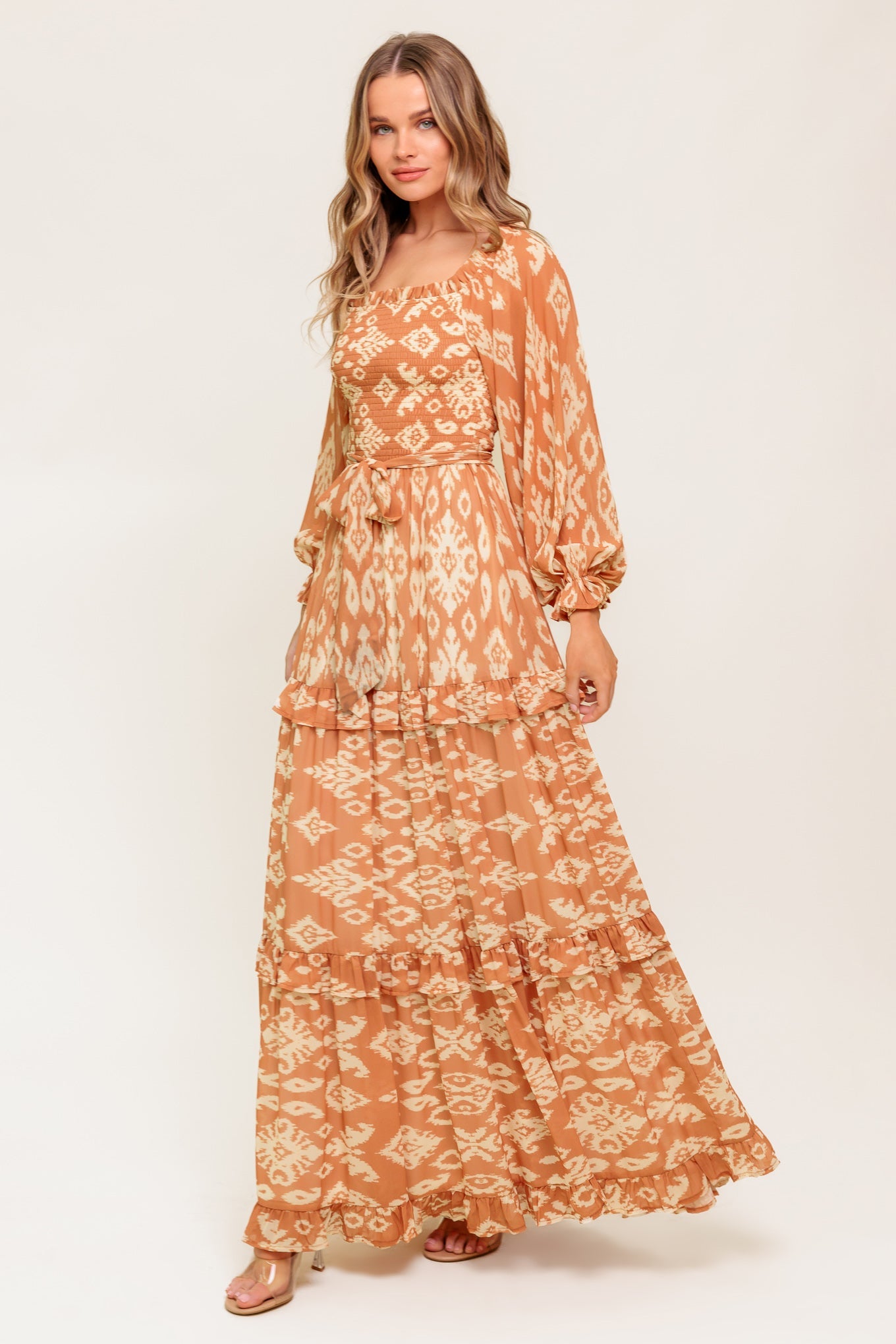 NELLIE Off Shoulder Maxi Dress - Boho Ruffle Style Summer Beach Dress for Women | Perfect for Vacations, Weddings & Date Nights
