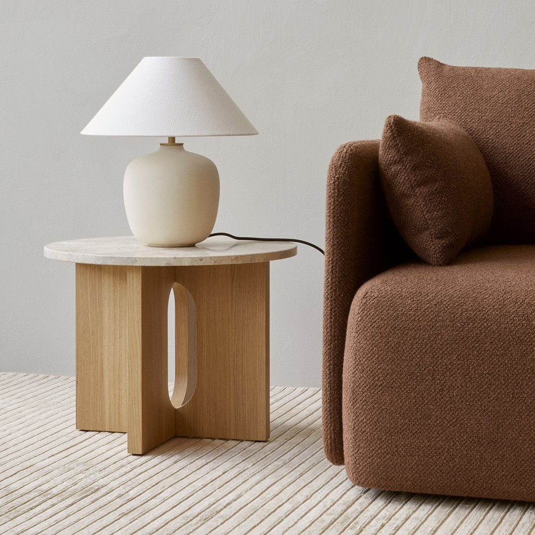 Modern Androgyne Side Table - Minimalist Nightstand, Bedside Table for Bedroom, Living Room & Office - Stylish End Table with Storage Shelf