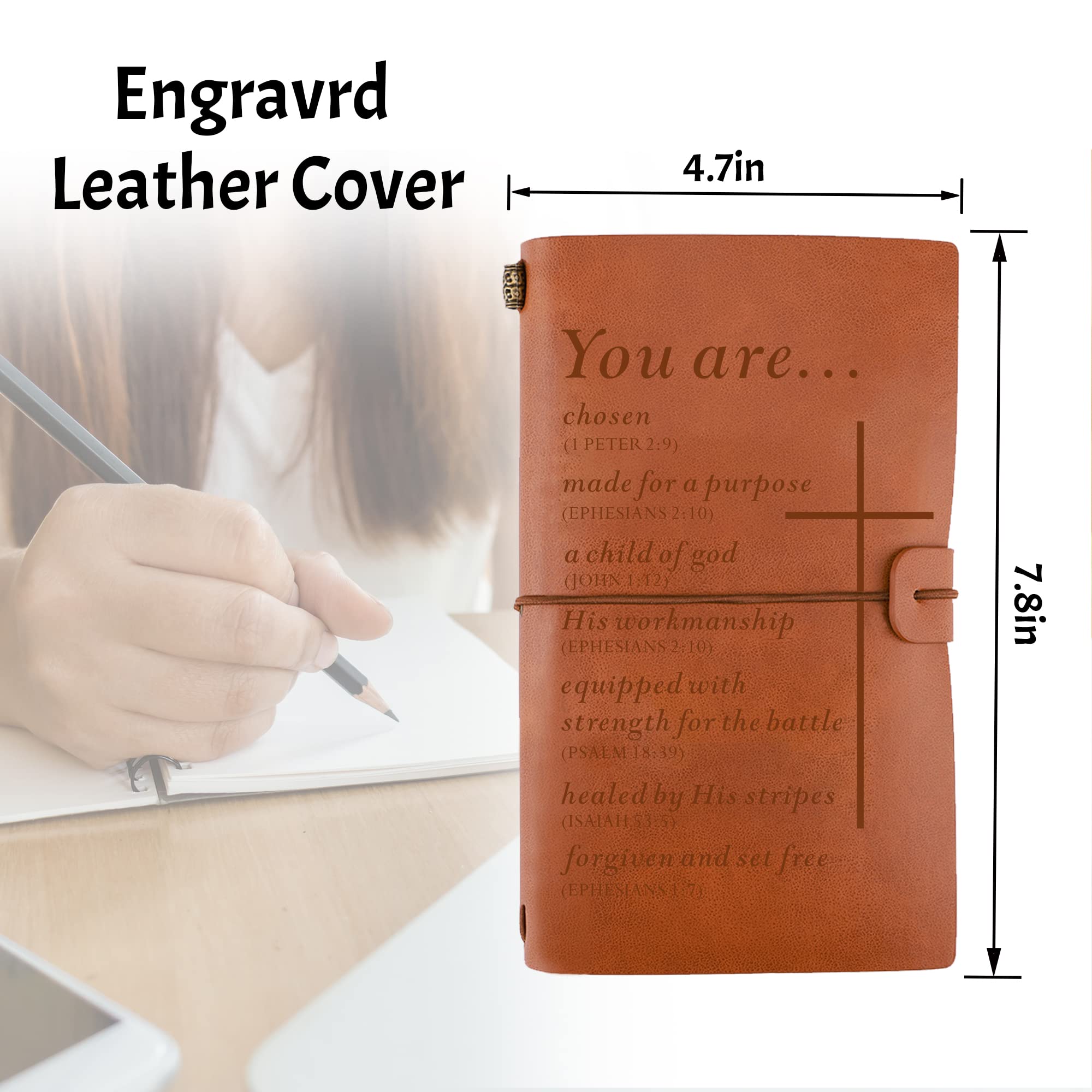 Christian Leather Journal - Religious Gift for Men & Women | Bible Journaling & Inspirational Gifts