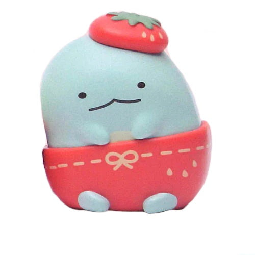 San-x Sumikko Gurashi Side by Side Strawberry Outfit IP4 2-Inch Collectible Figure Toy - Cute Kawaii Desk Decor for Anime Fans & Office Display