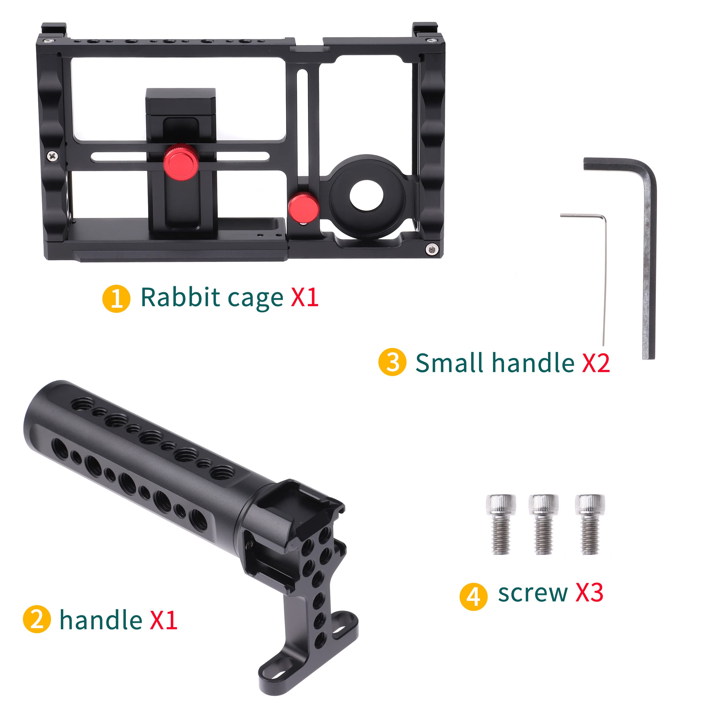 Foto4easy Smartphone Video Rig - Aluminum Top Handle Phone Stabilizer with Cold Shoe Mount for iPhone 13/12 Pro Max - Black | Perfect for Vlogging, Live Streaming & Mobile Filmmaking