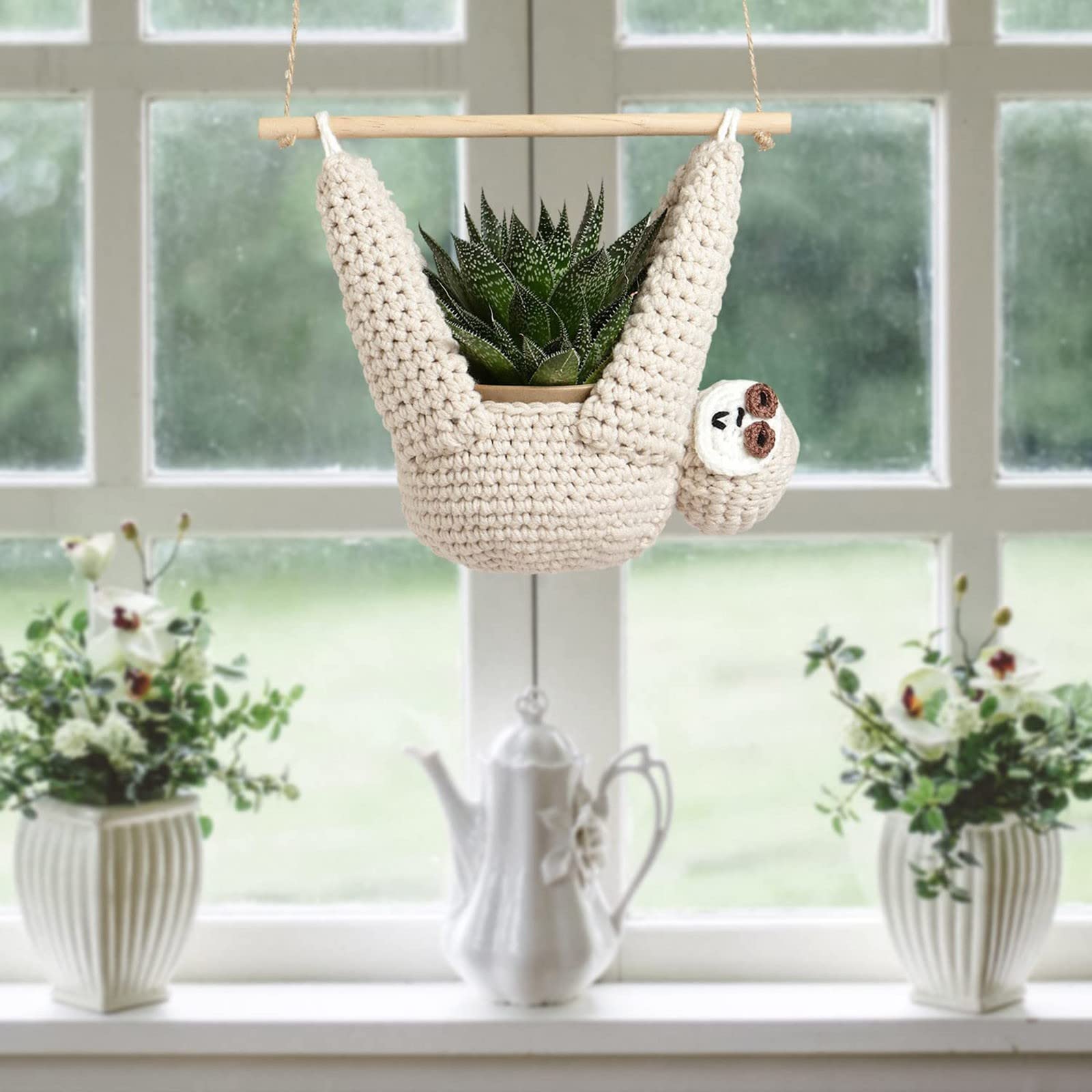 Creative Sloth Succulent Hanging Planters - Indoor/Outdoor Garden Decor for Home & Yard