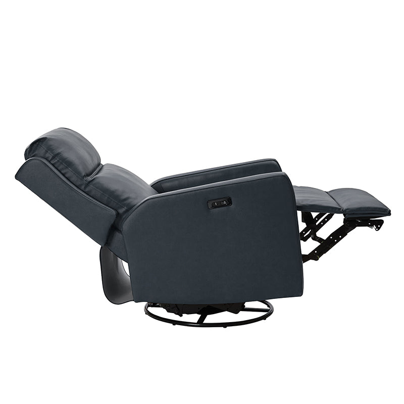 Paula Transitional Power Recliner with USB Charging Ports - Modern Electric Reclining Chair with Lumbar Support for Living Room, Home Theater & Office - Comfortable Leather Lounge Chair with Power Headrest & Cup Holder