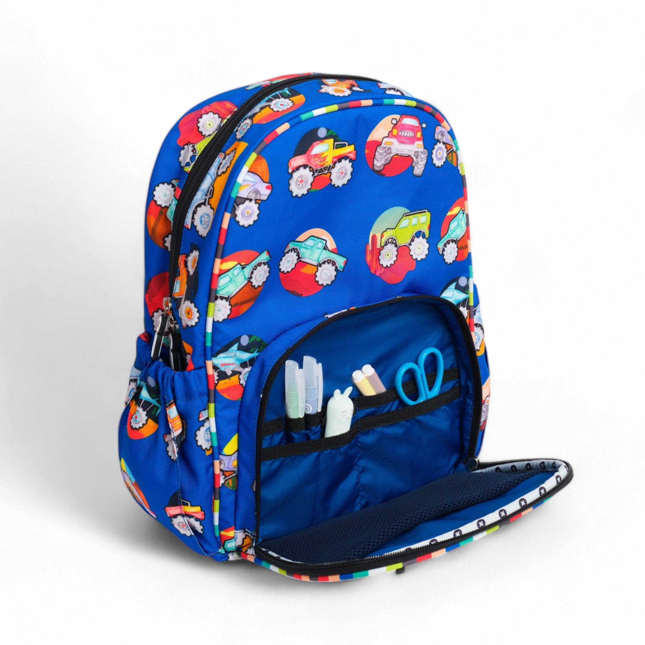Monster Truck Themed Small Backpack for Kids - Durable & Lightweight School Bag for Boys & Girls - Perfect for School, Travel & Outdoor Adventures