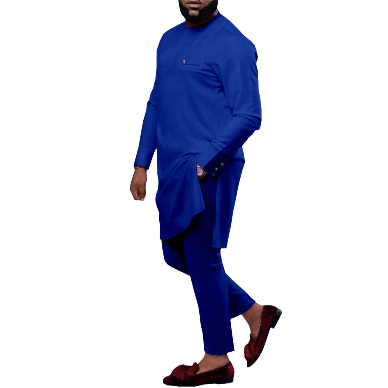 African Dashiki Shirt and Pants 2-Piece Set for Men | Tribal Print Cotton Suit & Tracksuit | Perfect for Cultural Events, Weddings & Casual Wear