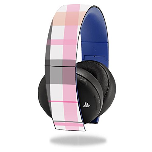 MightySkins Decorative Skin Sticker for Sony PS4 Gold Wireless Headset (Original Model ONLY) - Plaid Design for Customization & Protection - Perfect for Gaming, Streaming & Travel