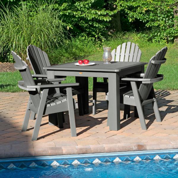 Hamilton Adirondack 5-Piece Square Outdoor Dining Set - Patio Furniture for Backyard, Garden, Deck & Poolside Dining