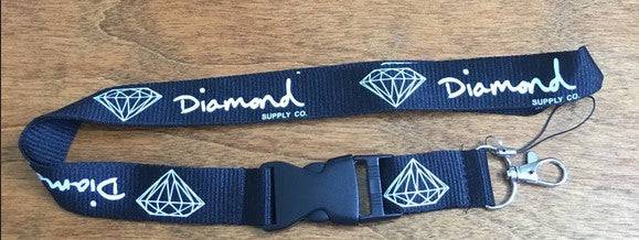 Diamond Supply Co. Black & White Logo Lanyard - Premium ID Badge Holder for Work, School, Events & Keychain Accessories