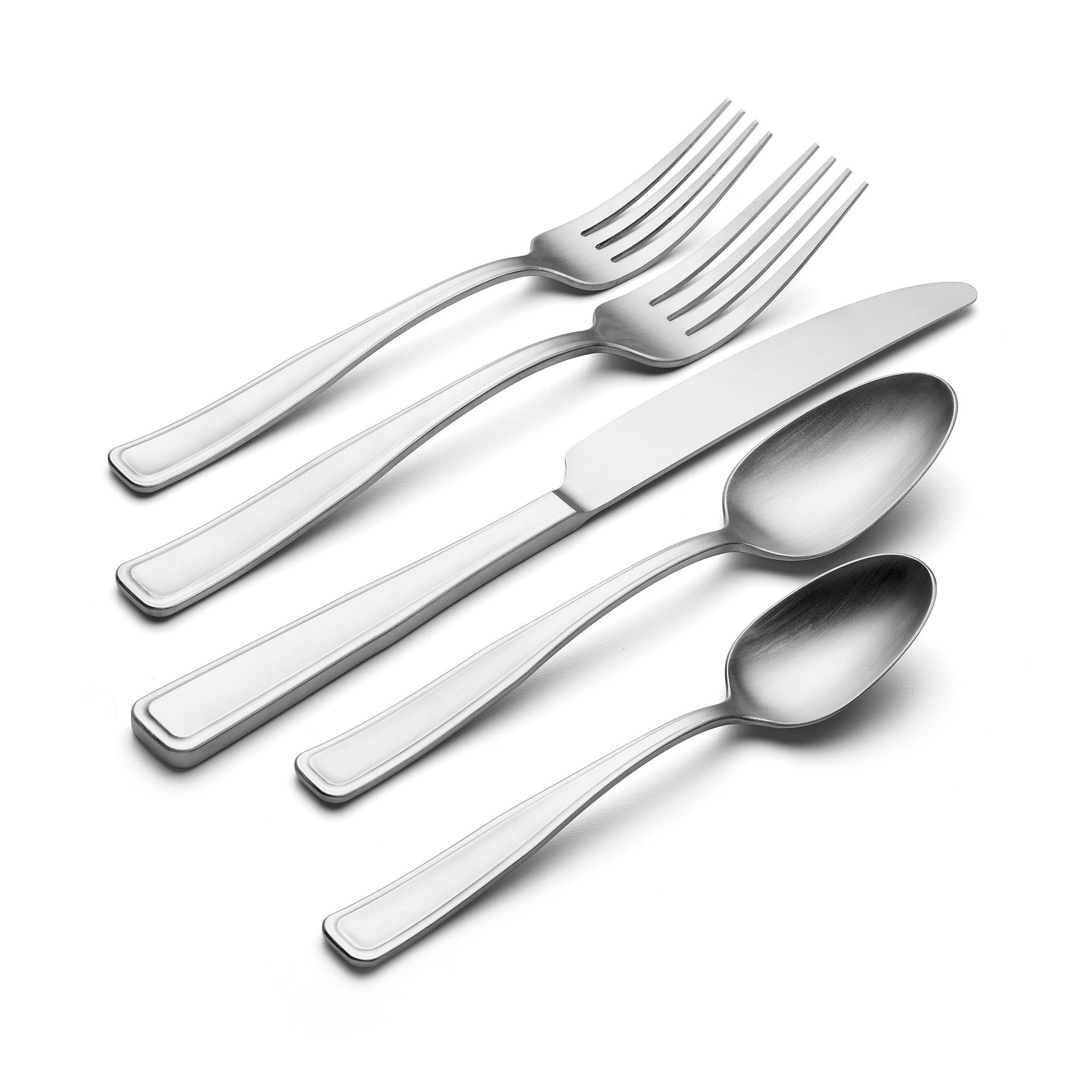 Reid Satin 20-Piece Flatware Set - Stainless Steel Silverware Set for 4 - Elegant Dining Utensils for Home, Restaurant & Wedding - Knife, Fork & Spoon Set