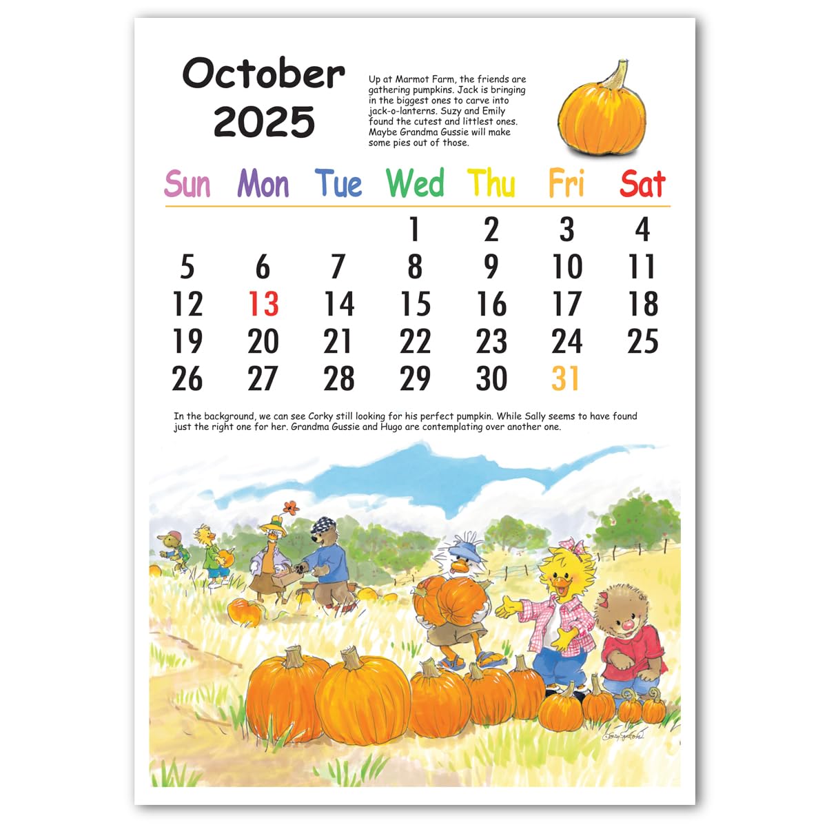 2025 Suzy's Zoo Desktop Calendar - Cute Animal Planners for Office, School & Home | Perfect for Scheduling, Organizing & Decorating Workspaces