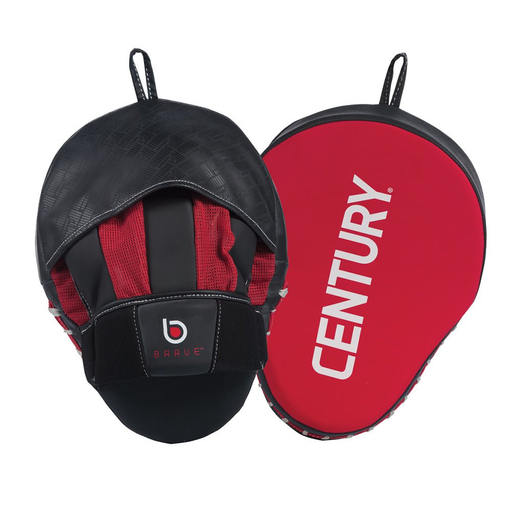 Brave Punch Mitt Pair - Red & Black Training Mitts for Boxing, MMA & Kickboxing - Ideal for Sparring, Pad Work & Fitness Training