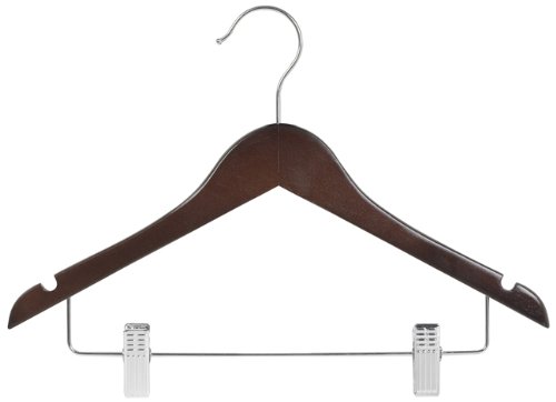 50 Pack Wooden Suit Hangers for Kids - Natural Walnut Finish Closet Organizers | Perfect for Children's Wardrobes, School Uniforms & Special Occasion Outfits