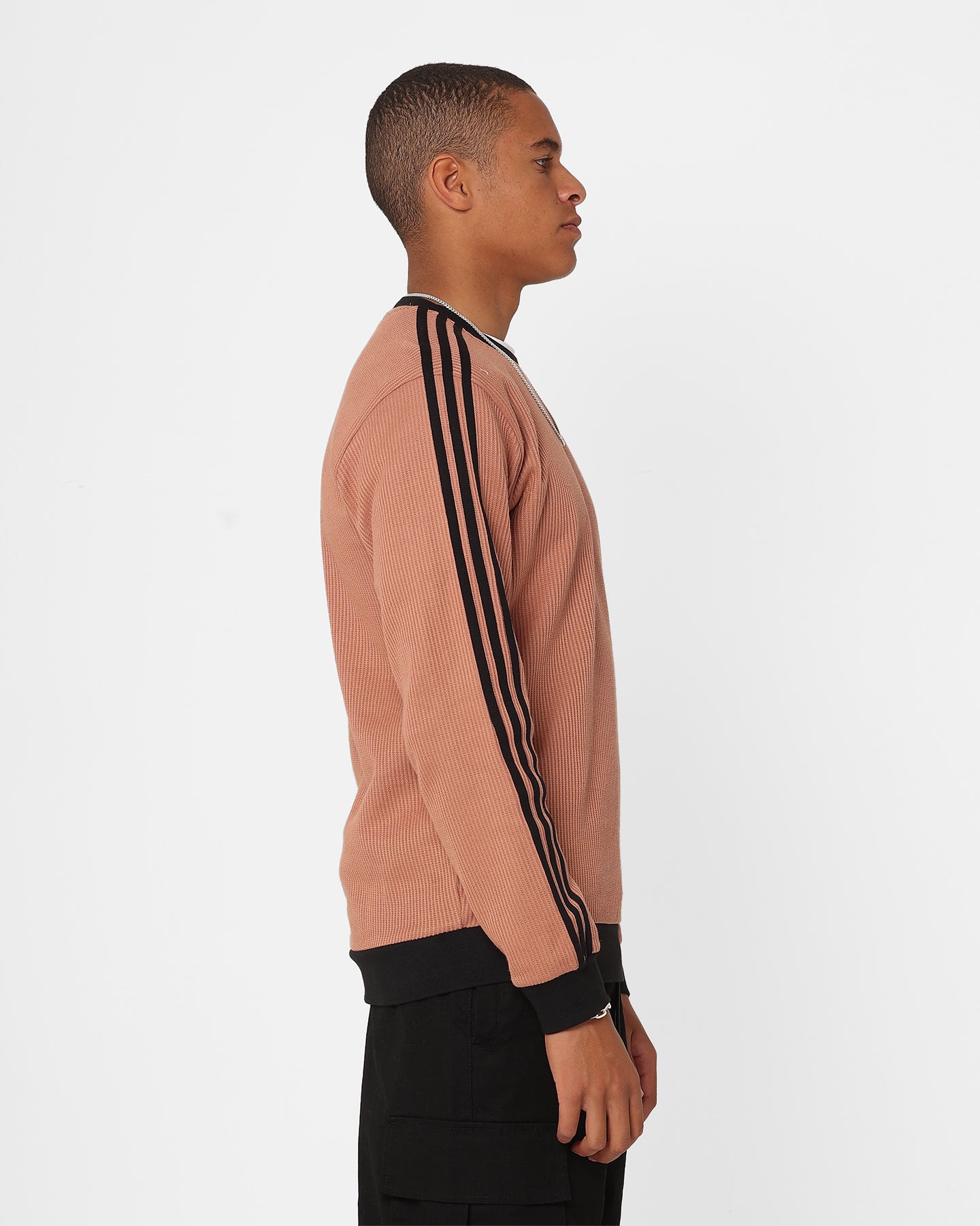 Adidas Adicolor Q2 Waffle Crewneck Sweatshirt - Clay Strata Color | Casual Streetwear for Men & Women | Perfect for Gym, Running & Everyday Wear