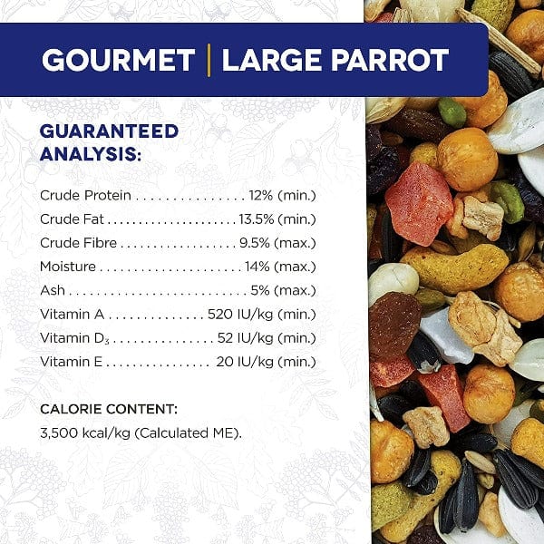 Premium Large Parrot Seed Mix - HARI Gourmet Blend for African Greys, Macaws & Cockatoos - Nutrient-Rich Bird Food for Daily Feeding & Training Treats