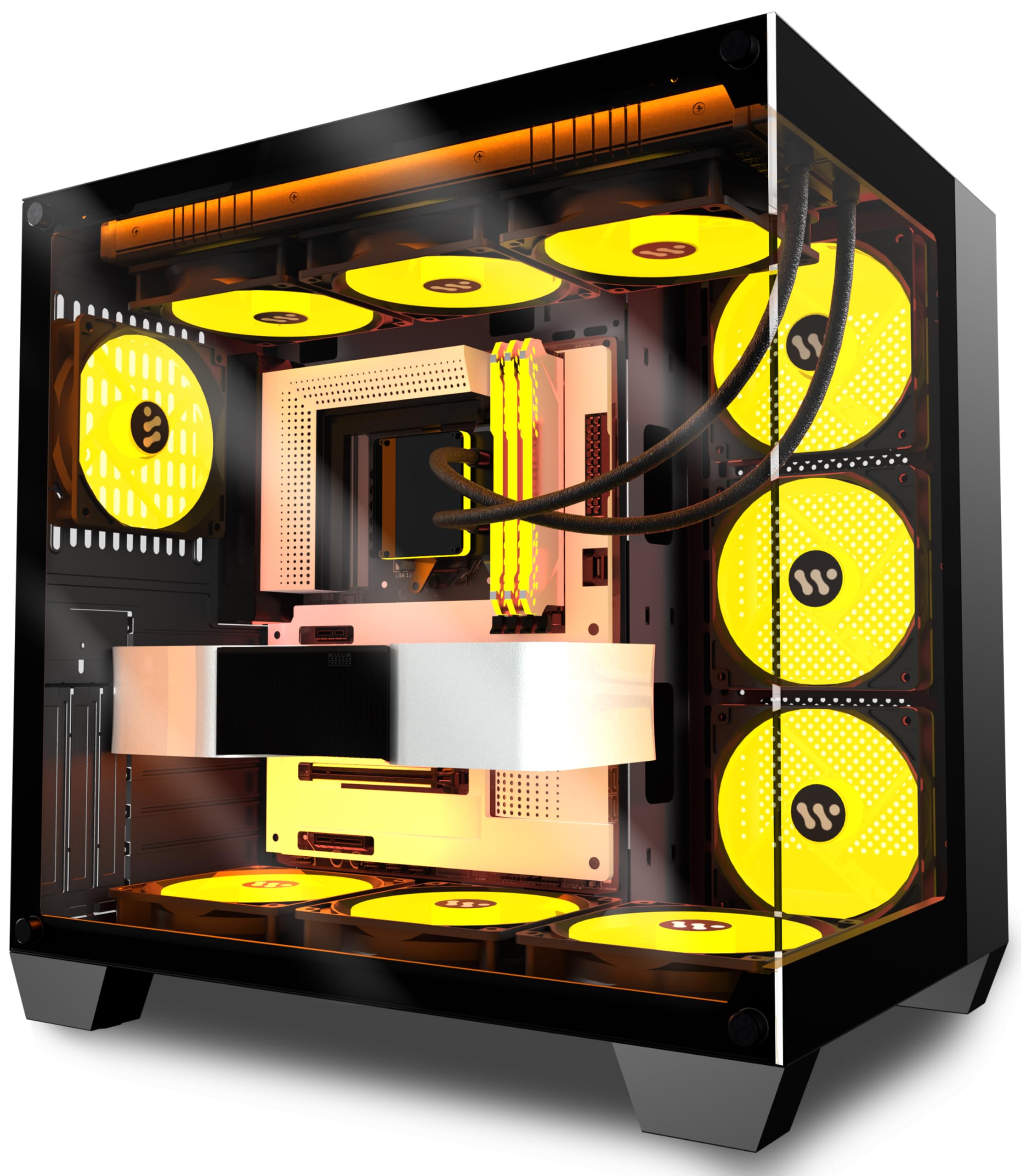 KEDIERS ATX Mid-Tower Gaming PC Case with 6 Pre-Installed PWM ARGB Fans, Tempered Glass Side Panel & USB 3.0 Ports - Supports 360mm Radiator for High-Performance Gaming Rigs & Streaming Setups