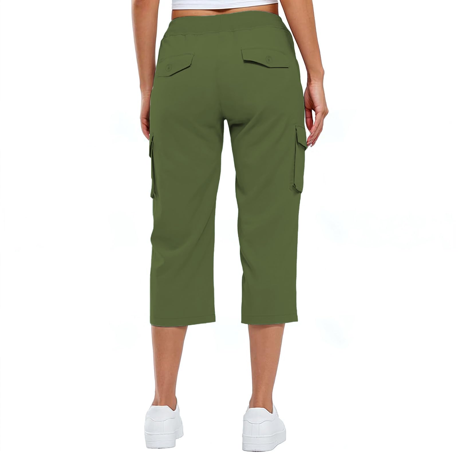 Women's Lightweight Capri Pants with Drawstring Waist & Pockets - Summer Casual Cropped Jeans for Outdoor Activities, Travel & Lounge Wear