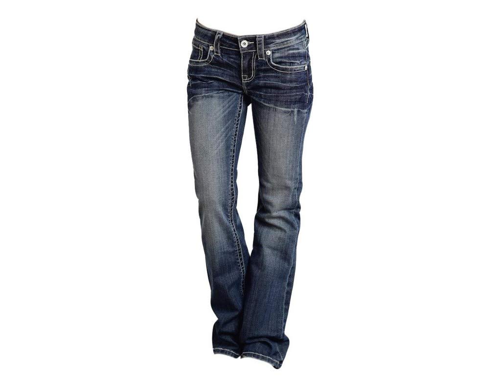 Stetson Women's 816 Fit White Stitch Bootcut Jeans Plus Size - Comfortable Stretch Denim Pants for Casual Wear, Work & Everyday Outfits