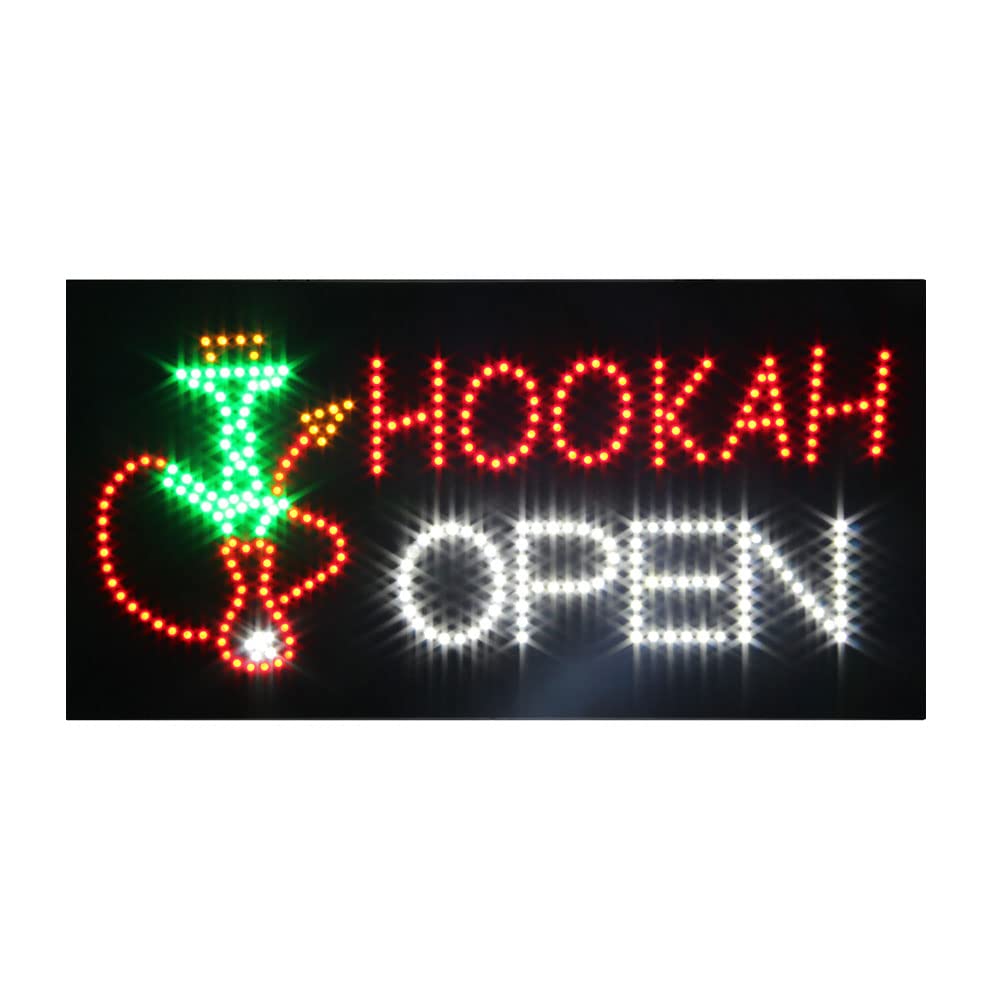 Super Bright LED Open Sign for Hookah Bar - Electric Advertising Display Sign for Hookah Lounge, Business Shop & Store Window Decor | Perfect for Nighttime Visibility & Attracting Customers