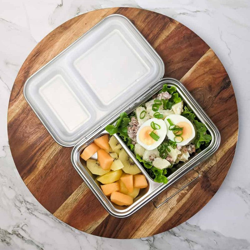 Ecococoon Stainless Steel Leakproof Bento Box - 2 Compartment Eco-Friendly Lunch Container for Adults & Kids | Perfect for School, Office, Picnics & Meal Prep