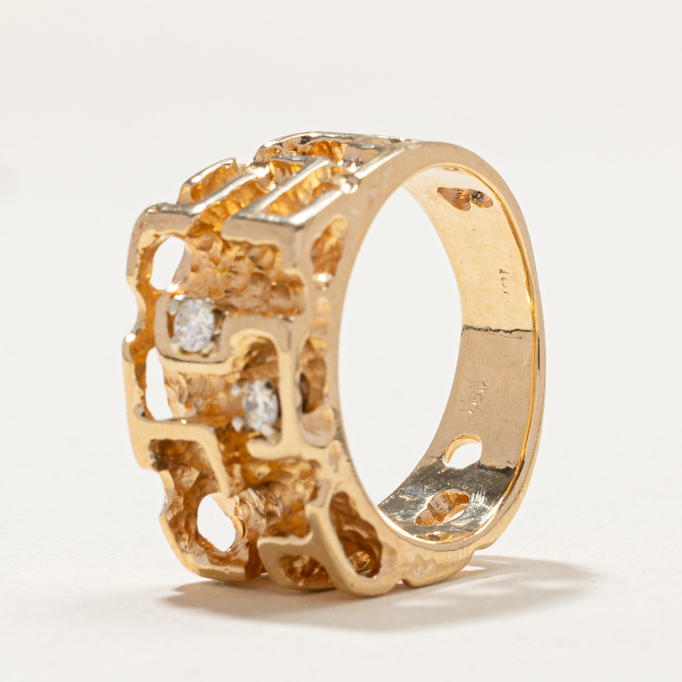 0.12ctw Diamond Abstract Ring - Size 6.5 | Elegant Handmade Jewelry for Women | Perfect for Weddings, Anniversaries & Special Occasions