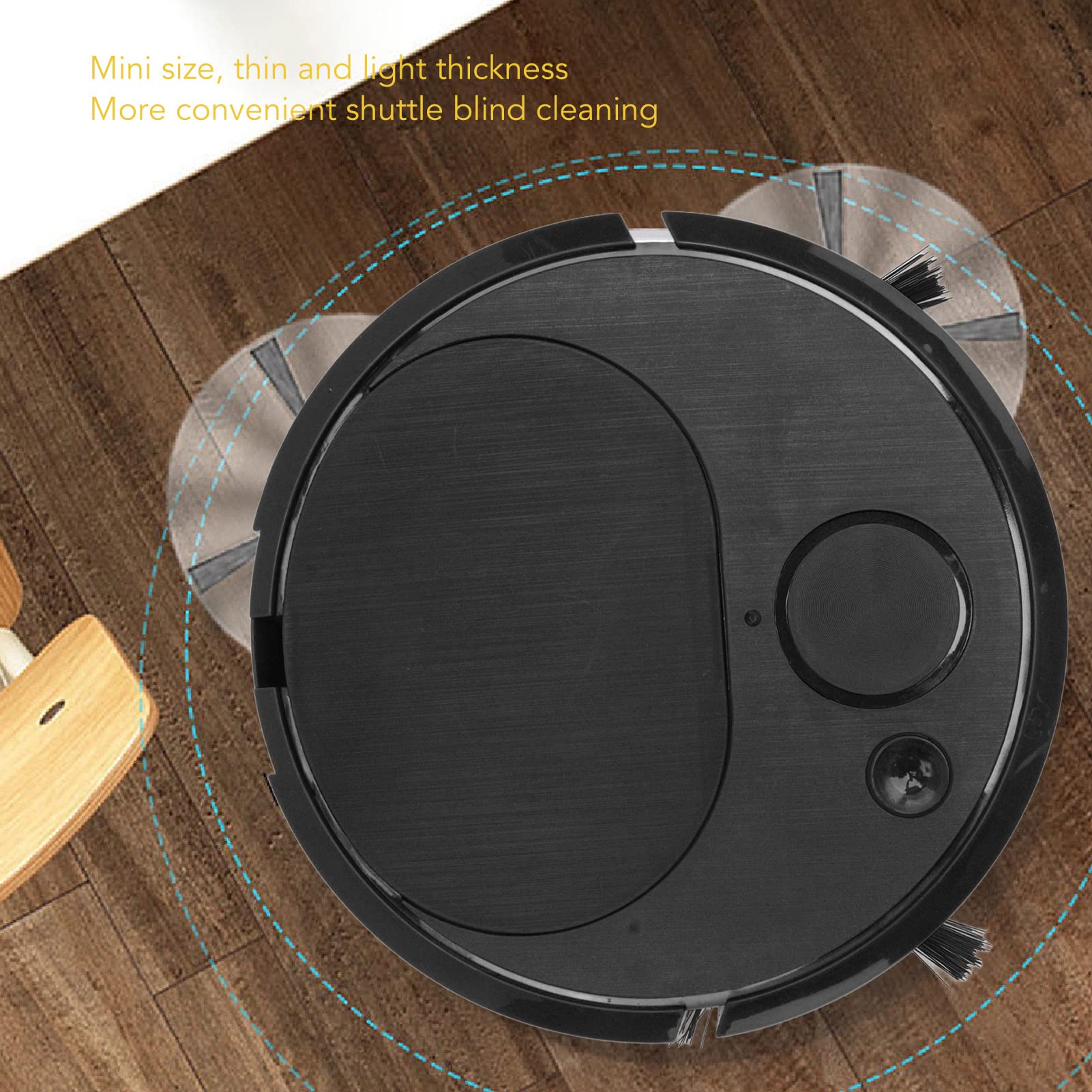 Pwshymi Smart Robot Vacuum Cleaner with USB Charging - Mini, Multifunctional for Hardwood Floors, Tile & Carpet - Black | Perfect for Home, Office & Pet Hair Cleaning | Shark Vacuum Alternative | Cordless Robotic Vacuum Cleaner