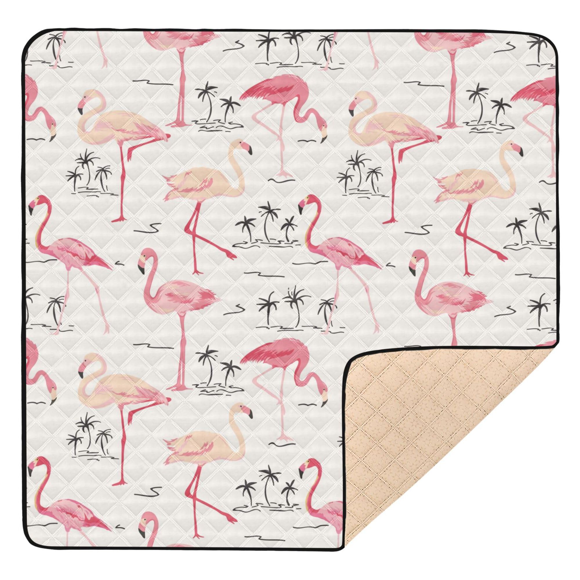 Flamingo Hope Retro Tree Large Baby Play Mat - 50'' x 50'' Sturdy Tummy Time Activity Mat for Infants, Toddlers & Kids - Lightweight Indoor/Outdoor Use for Nursery, Park, Beach & Playroom