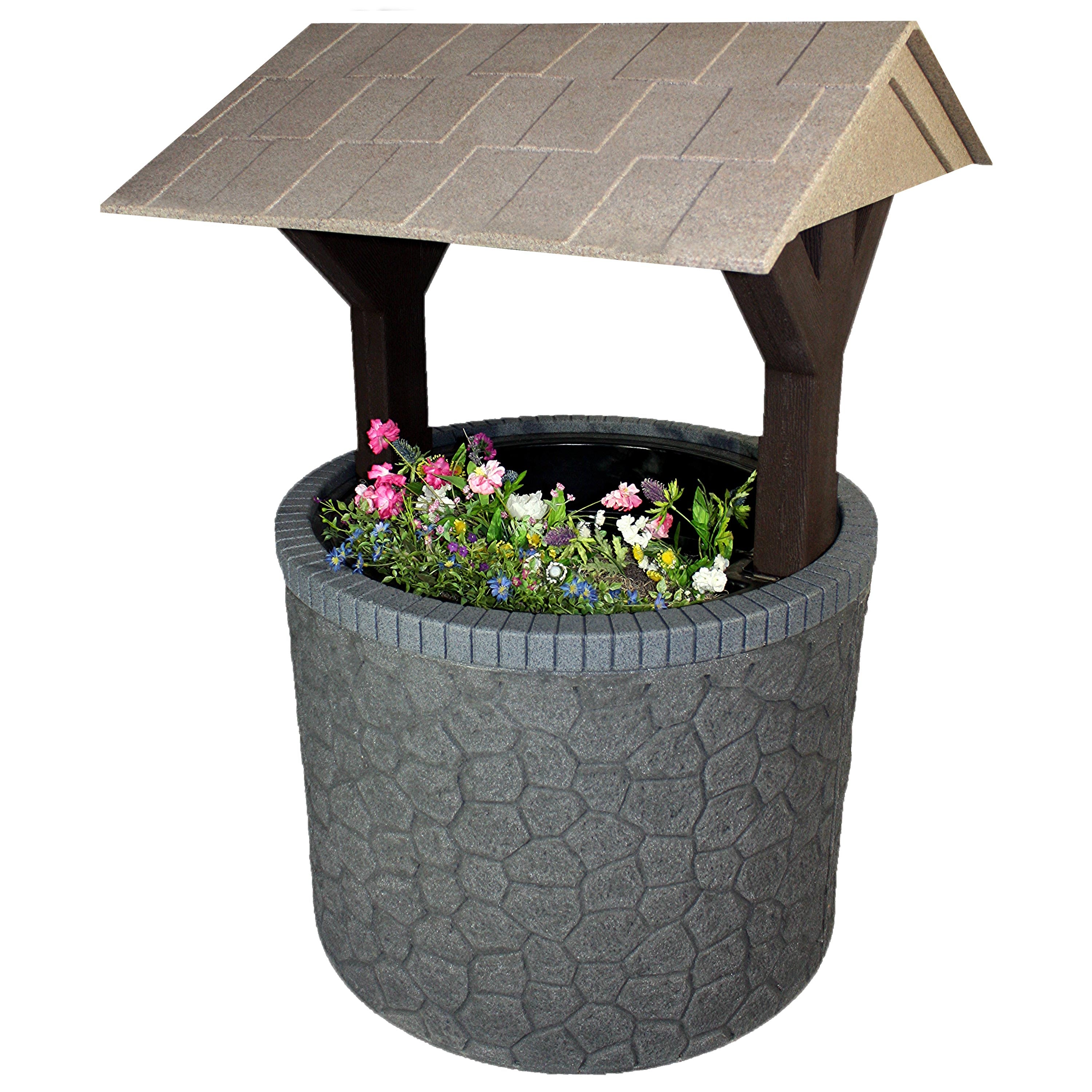 Durable Wishing Well Planter Cover with Base and Roof - Decorative Garden Tank Top for Septic System - Perfect for Outdoor Landscaping, Yard Decor, and Garden Accents