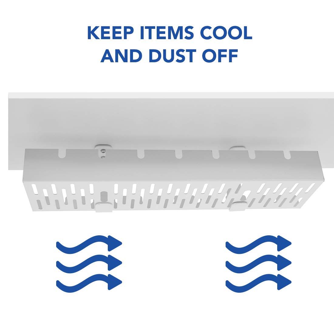 FLEXISPOT Under Desk Cable Management Tray - Metal Wire Raceway Organizer for Office & Home Standing Desks | Cable Tidy Solution for Computer, TV & Gaming Setup (White)