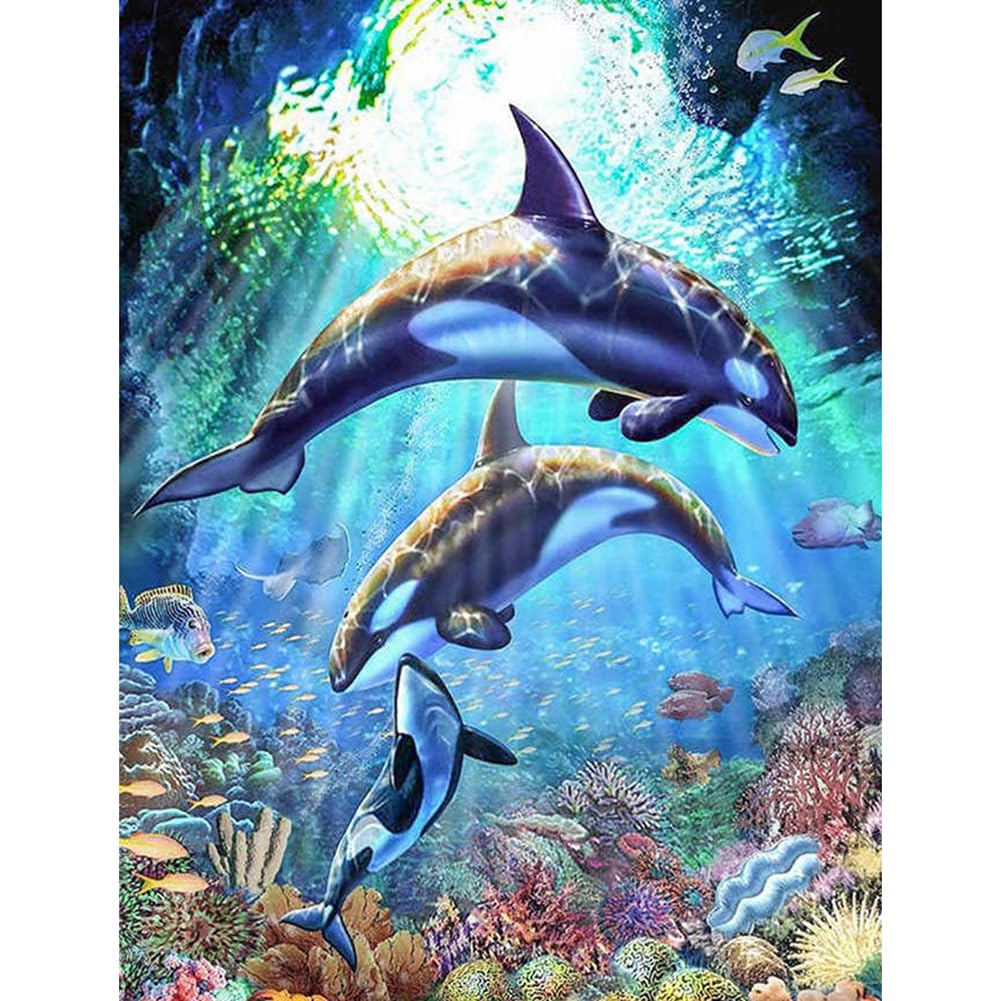1000 Piece Wooden Jigsaw Puzzle for Adults - Ocean Dolphin Scenic Puzzle Game for Memory Exercise & Stress Relief - Family Activity & Decompression Gift - Perfect for Home Decor, Relaxation & Cognitive Training