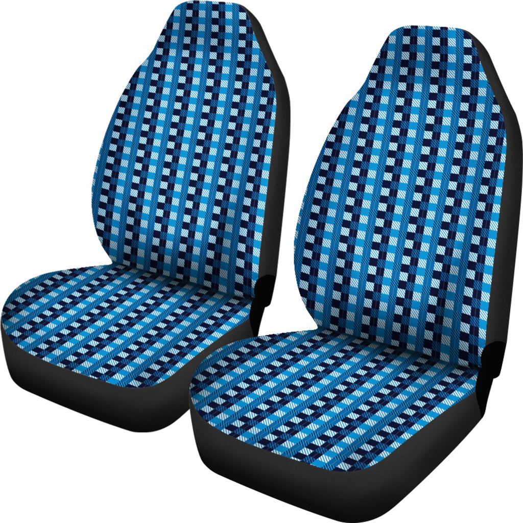 Premium Blue Buffalo Plaid Car Seat Covers - Universal Fit for Cars, Trucks & SUVs - Waterproof & Durable Protection for Road Trips, Commuting & Outdoor Adventures