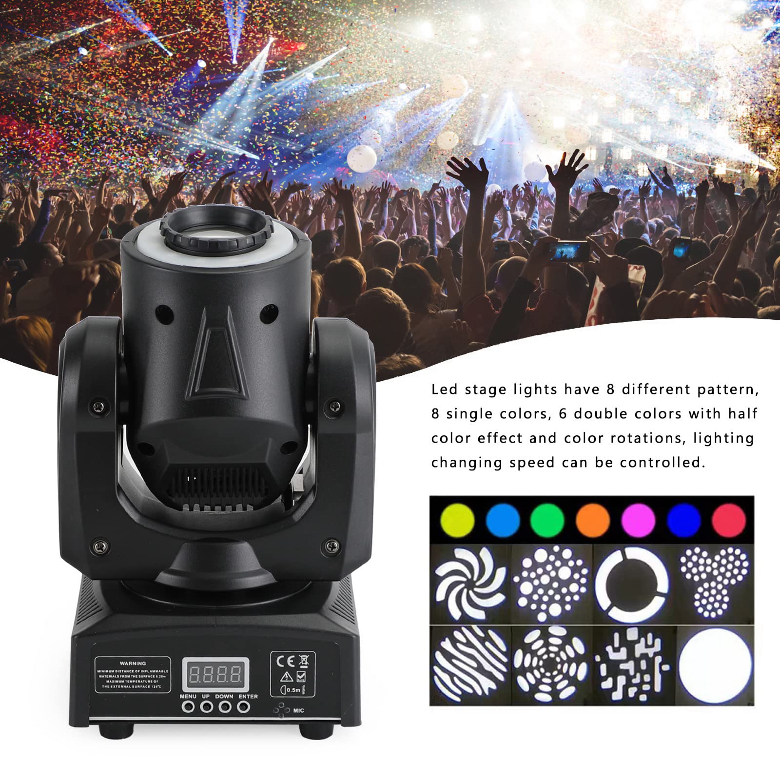 Professional 100W LED Moving Head Light with DMX512, RGBW & GOBO Effects - Perfect for DJ Disco, Stage Shows, and Nightclub Lighting Performances