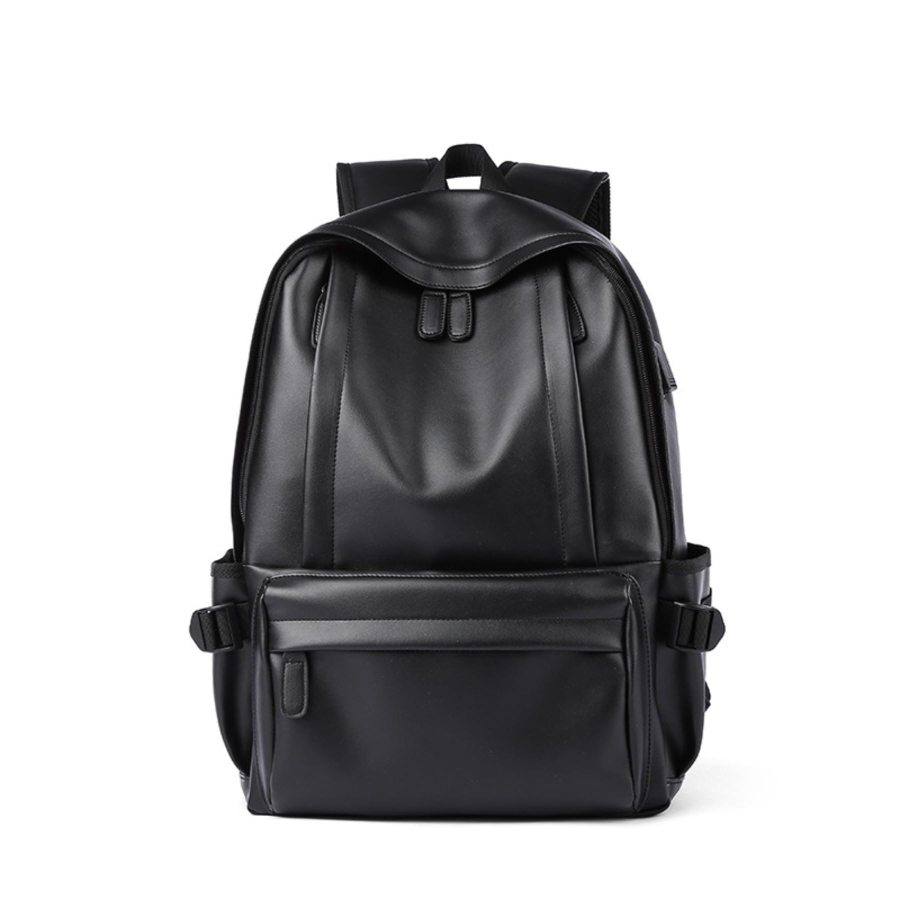 Premium Leather Backpack for Men & Women - Large Capacity 17 Inch Laptop Backpack - Business Travel, College, Commuting & Outdoor Use - Stylish Durable Water-Resistant Computer Bag (Black)